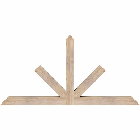 Ekena Millwork Saratoga Smooth Timber Gable Bracket, Douglas Fir, 60"W x 30"H x 3 1/2"D x 3 1/2"F, 12/12 Pitch GBW060X30X0404SAR00SDF